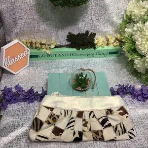 GALIAN animal print clutch